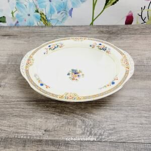 W.H. Grindley Marjorie Oval vegatable Bowl 10" Ivory England Floral Antique